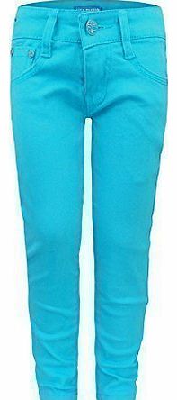 Girls Jean Trousers in Turquoise 5-6 Years