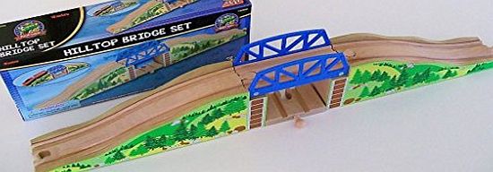 Railroad Wooden Railway - Thomas amp; BRIO Compatible - Hilltop Bridge Set - 50956