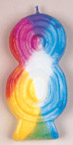 rainbow Candle - Number 8