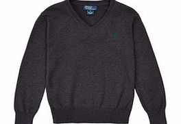 6-14yrs dark grey wool jumper
