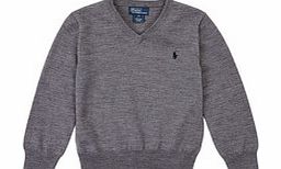 6-14yrs grey heather wool jumper