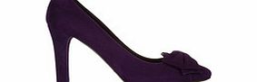 Callie purple suede bow heels