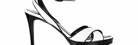 Gustava black and white heeled sandals