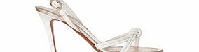 Mila white leather knot heeled sandals