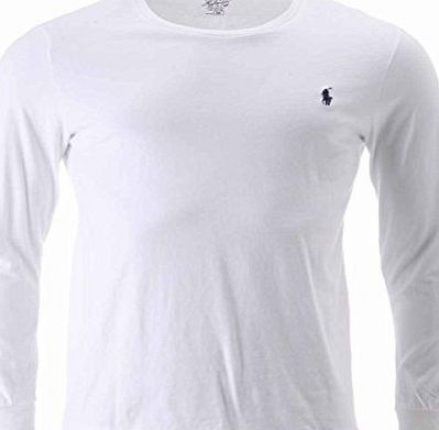 Ralph Lauren Mens Ralph Lauren Custom Fit Long Sleeve Crew Neck (XX-Large, White)