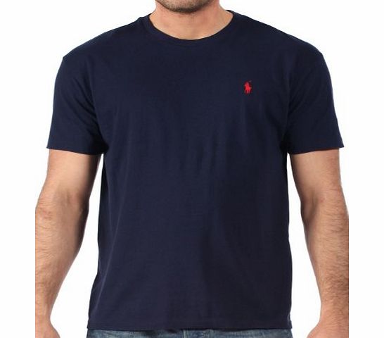 Ralph Lauren Mens T-Shirt Classic Crew Neck Navy Blue - Small