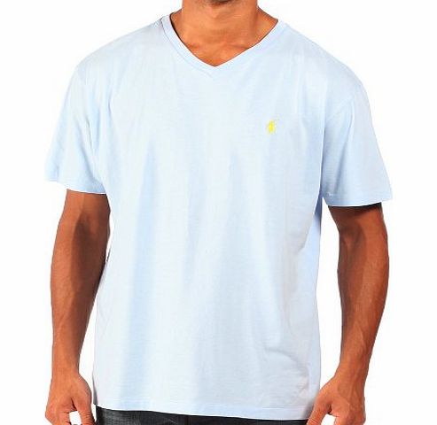 Ralph Lauren Mens T-Shirt Classic V-Neck Sky Blue -XX-Large