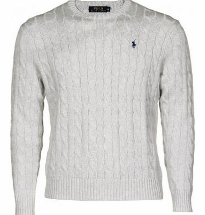 Polo Ralph Lauren crew neck cable knitwear Grey L