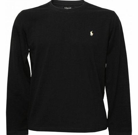 Polo Ralph Lauren Long Sleeve Crew Neck T-Shirt, Black Size: Medium