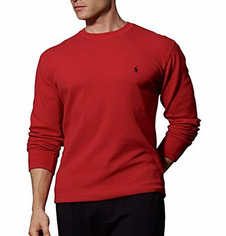 Polo Ralph Lauren Long-Sleeved Waffle-Knit Crewneck Thermal in Red (X-Large)