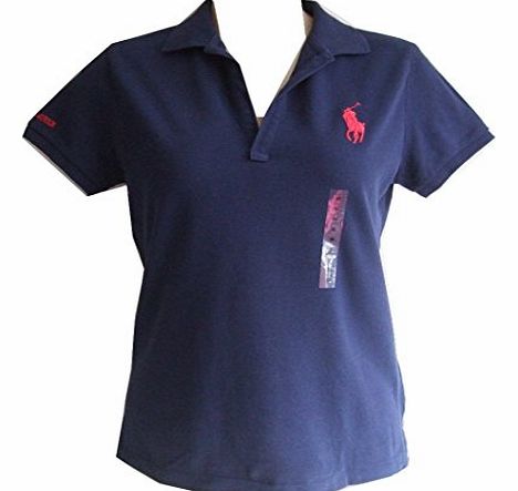 Sport Ladies Volley Polo Shirt (Medium, Navy)