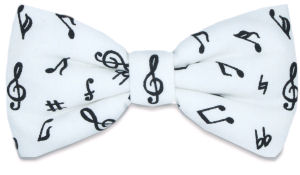 random Music Notes White Bow Tie