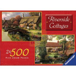 Ravensburger 2 In A Box Riverside Cottages 500 Piece Jigsaw Puzzles