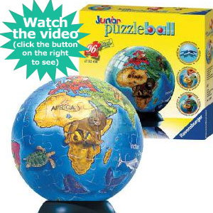 Ravensburger Junior Puzzleball World Map 96 Piece