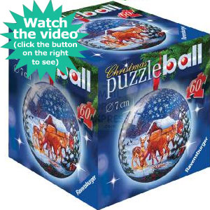 Reindeer Christmas Tree Bauble Puzzleball 60 Piece