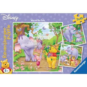 Winnie The Pooh Travel With The Heffalump 3 x 49 Piece Jigsaw Puzzles