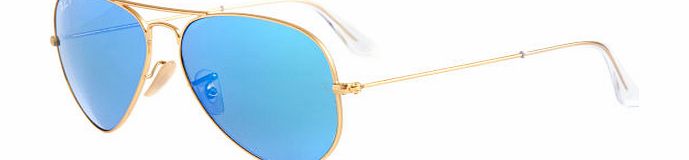 Ray-Ban Aviator Blue Flash Lense Sunglasses - Gold
