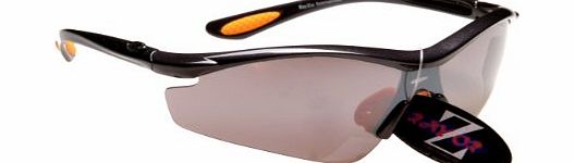 Rayzor  Liteweight GunMetal Grey UV400 Sports Wrap Running Sunglasses,Smoked Mirrored AntiGlare Lens