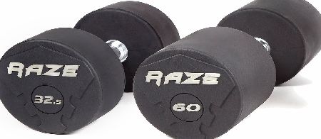 Raze 1 x 57.5kg Premium Rubber Dumbbell