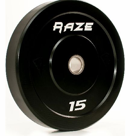 Raze 15kg Black Series Solid Rubber Olympic Plate (x1)