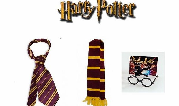 Harry Potter Fancy Dress Scarf Tie Glasses set world book day