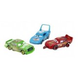 RC2 Polar Lights Disney Pixar Cars Race o Rama 3 Car Gift Pack with The King, Finish Line Lightning McQueen and Chick Hicks