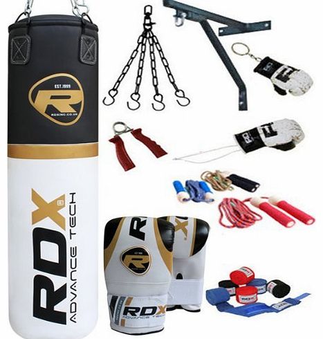 Authentic RDX 13 PC Professional Boxing Set 5ft Filled Heavy Punch Bag,Gloves,Bracket MMA