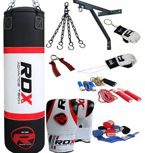 RDX Authentic RDX 13 piece Heavy Duty Filled Rex Leather Boxing MMA Kickboxing Muay Thai UFC Punch Bag 4FT/5FT