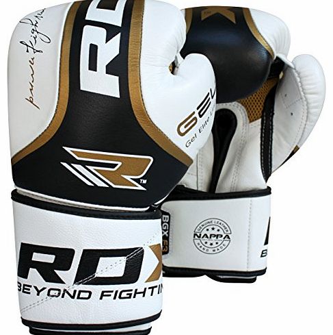 RDX Authentic RDX Leather Ultra Gold Boxing Gloves Fight,Punch Bag MMA Muay thai Grappling