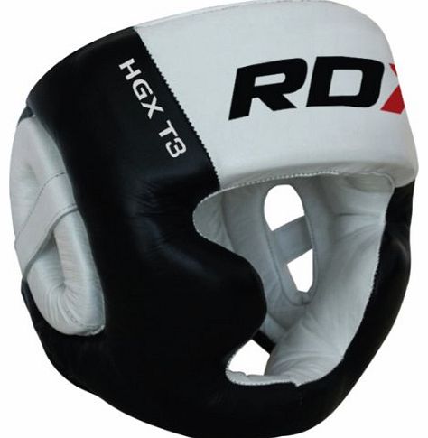 RDX Authentic RDX Nappa Cow Leather Zero Impact Head Guard Helmet Boxing MMA Martial Arts Kick