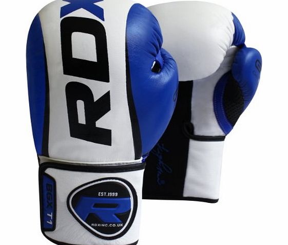 RDX Authentic RDX Rex Leather Gel Boxing Gloves Fight Punch Bag MMA Muay Thai Grappling Pad