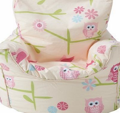 Childrens Bean Bag Chair Owls Design Ready Filled