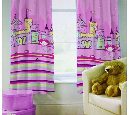 Ready Steady Bed Curtains 66`` x 72`` Princess Castle with Tie Backs