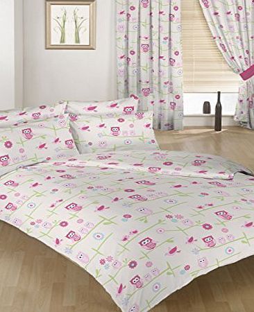 Preorder for 14/12/2014 Delivery - Childrens Double Bed Size Owls Print Duvet Cover Set. Size: 200cm x 200cm