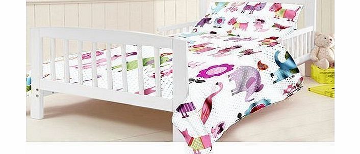 Preorder for 14/12/2014 Delivery - Childrens Junior Cot Bed Size Cute Pets Print Duvet Cover Set. Size: 120cm x 150cm