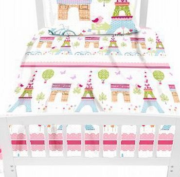Preorder for 14/12/2014 Delivery - Childrens Single Bed Size Paris Print Duvet Cover Set. Size: 135cm x 200cm
