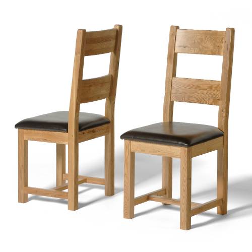 Reclaimed Oak Furniture Reclaimed Oak Dining Chair (faux leather seat)