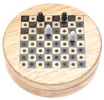 Re:creation Group Plc Wood Travel Checkers Tin