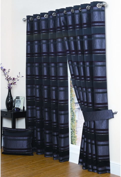 Rectella Alexis Aubergine Lined Eyelet Curtains