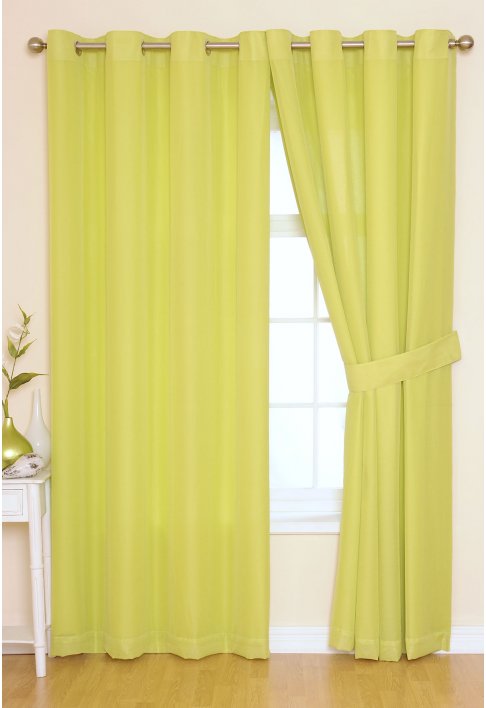 Rectella Rio Lime Lined Eyelet Curtains