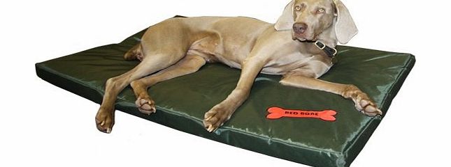 Red Bone Waterproof Dog Bed / Hardwearing amp; Tough Washable Pet / Cat - Mat Pad Cushion (Large 112 x 74 x 5cm)