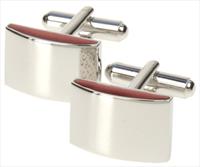 Red Bowed Edge Cufflinks by Simon Carter