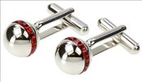 Red Crystal Ball Cufflinks by Simon Carter