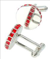 Red Crystal Edge Cufflinks by Simon Carter