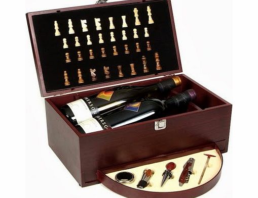 Red Hamper The Grand Master Wine Case and Chess Set