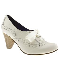 Female Britney Leather Upper Low Heel Shoes in Stone