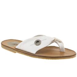 Red Or Dead Female Masai Ii Leather Upper Flat Sandals in White
