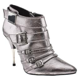 Red Or Dead Female Punk Satin Fabric Upper in Silver