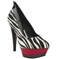 Red Or Dead Female Vixen Zebra Leather Upper Evening in Black and White