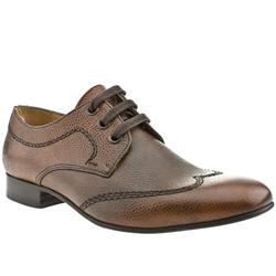 Red Or Dead Male Gene 3eye Wing Leather Upper Laceup Shoes in Tan